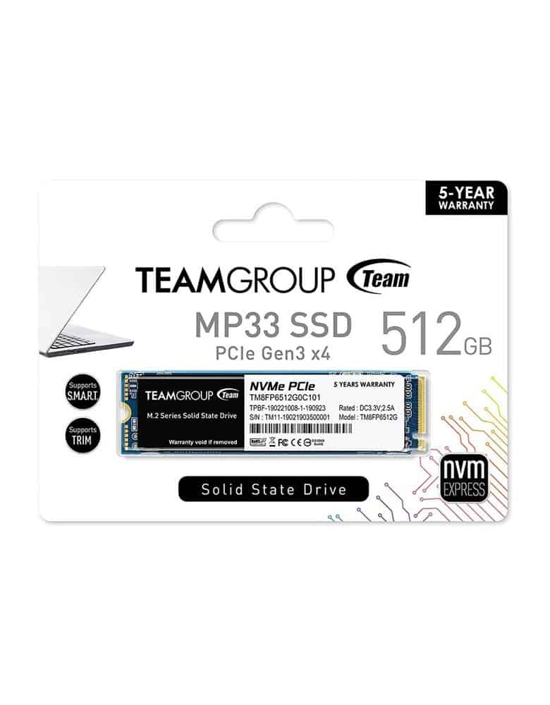 Teamgroup MP33 512GB MP33 NVMe PCIe Gen 3x4 SSD