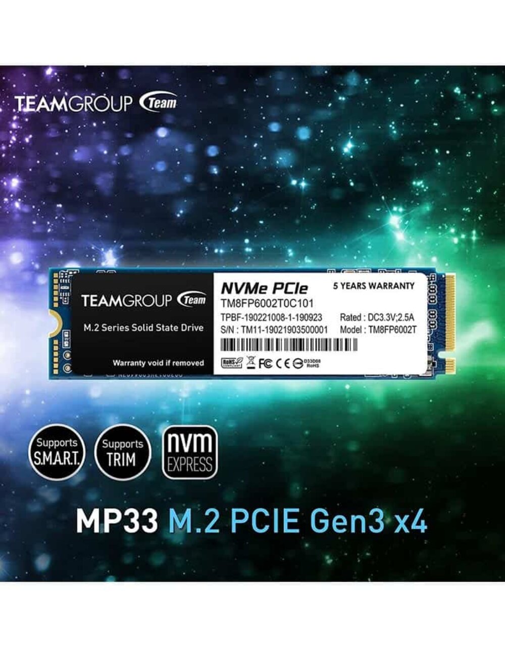 Teamgroup MP33 512GB MP33 NVMe 1.3 PCIe Gen 3x4 M.2 SSD