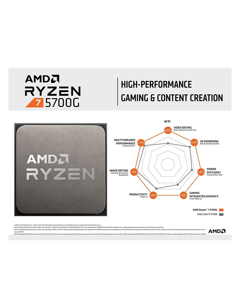 AMD Ryzen 5700G 8-Core, 16-Thread Desktop Processor (Tray)